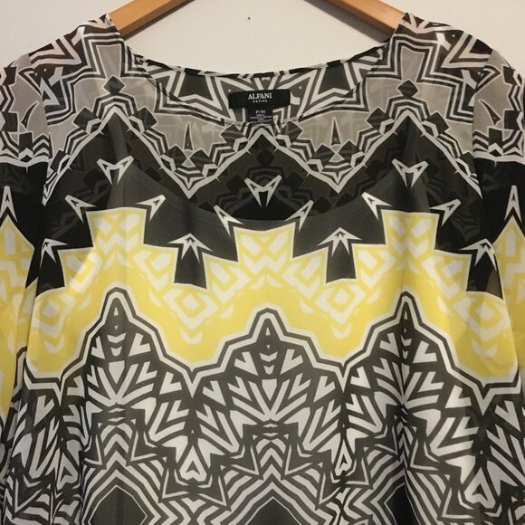 Alfani Modern Retro Trippy Print Bell Sleeve Cover Top & Cami - Picture 3 of 16